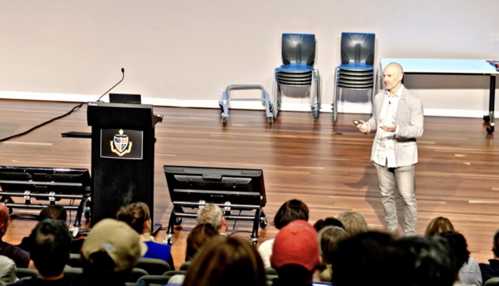 Jeremy Kalbstein presenting at Geelong Grammar School